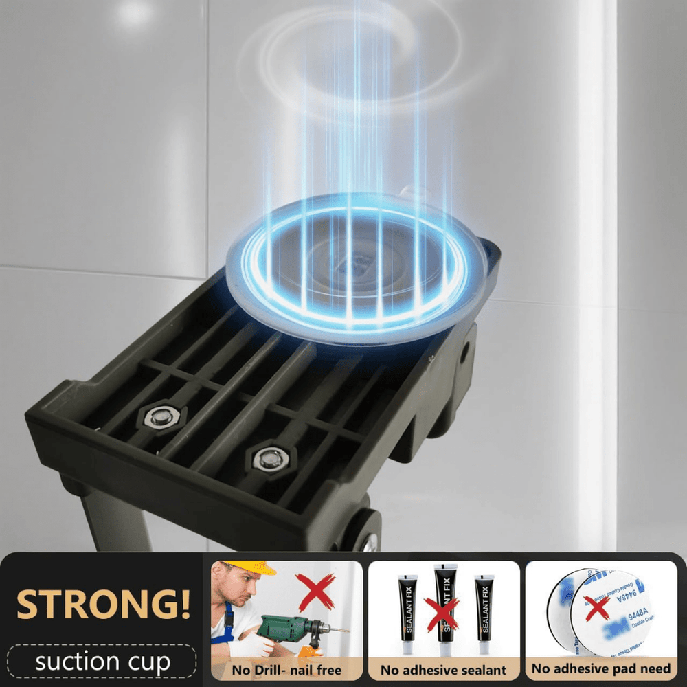 Space-Saver Suction Cup Foldable Metal Towel Rack
