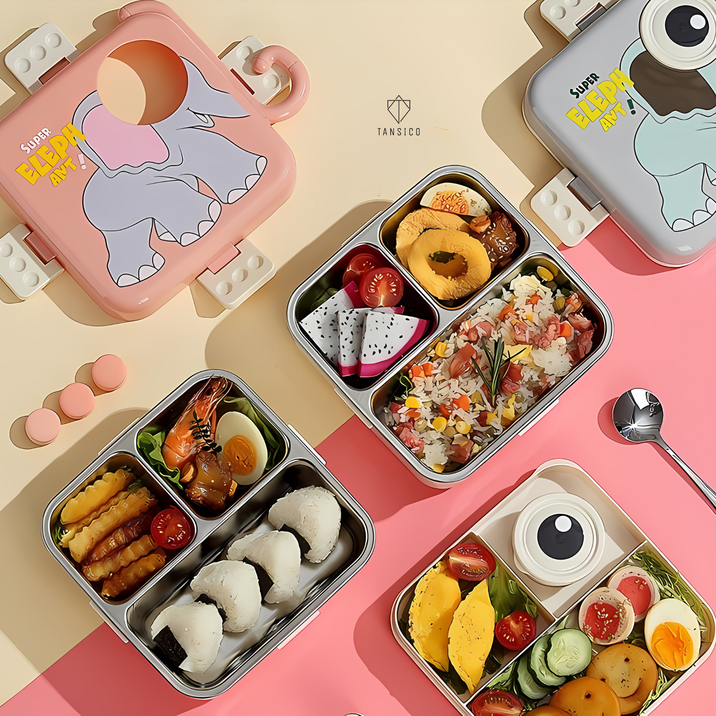 Elephant Square Lunch Box