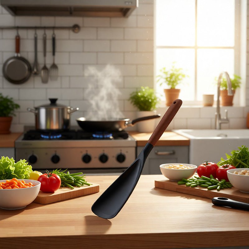 Acacia Handle Non-stick Silicone Cooking Spatula(29cm)