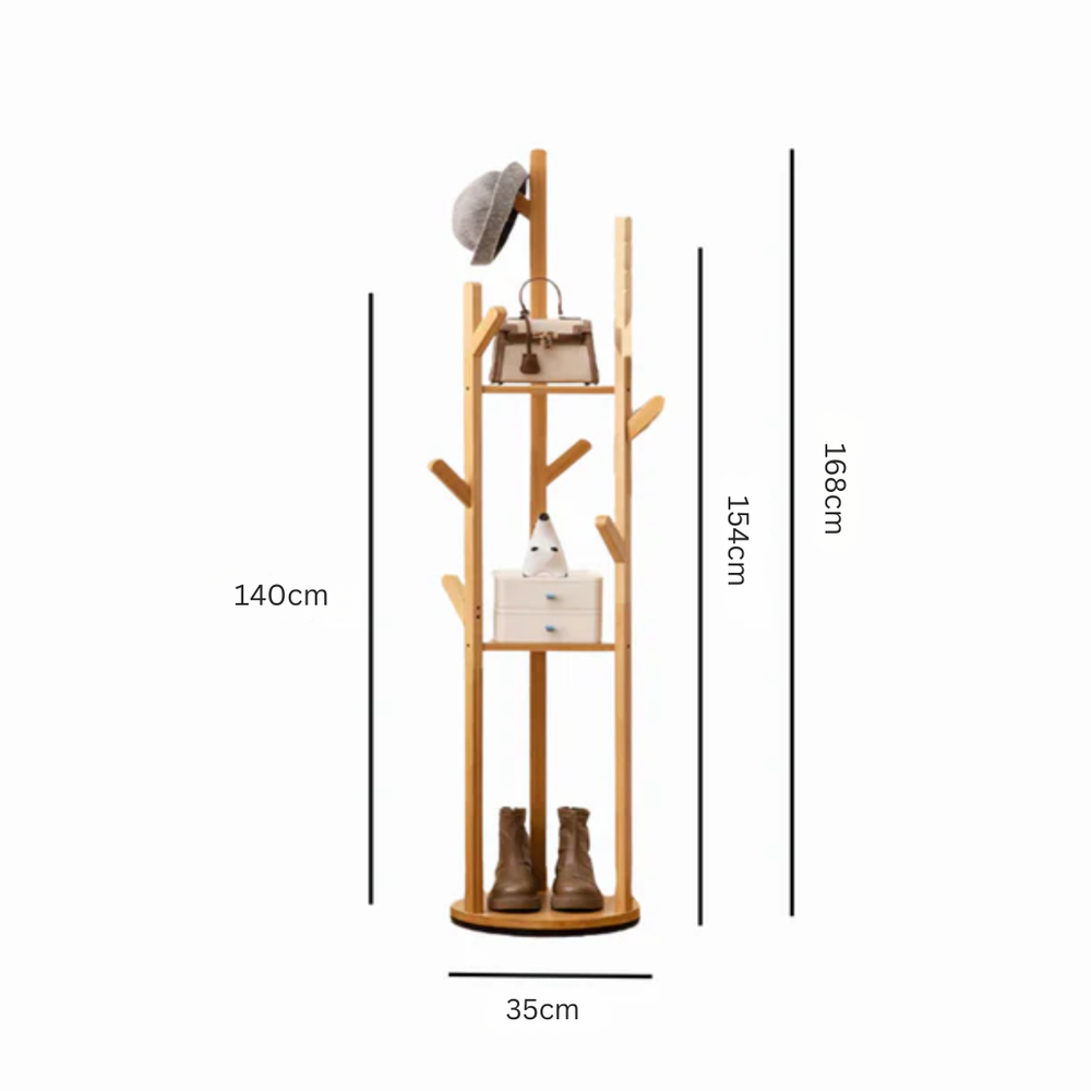 360°  Rotating Floor Standing Coat Rack With Hooks