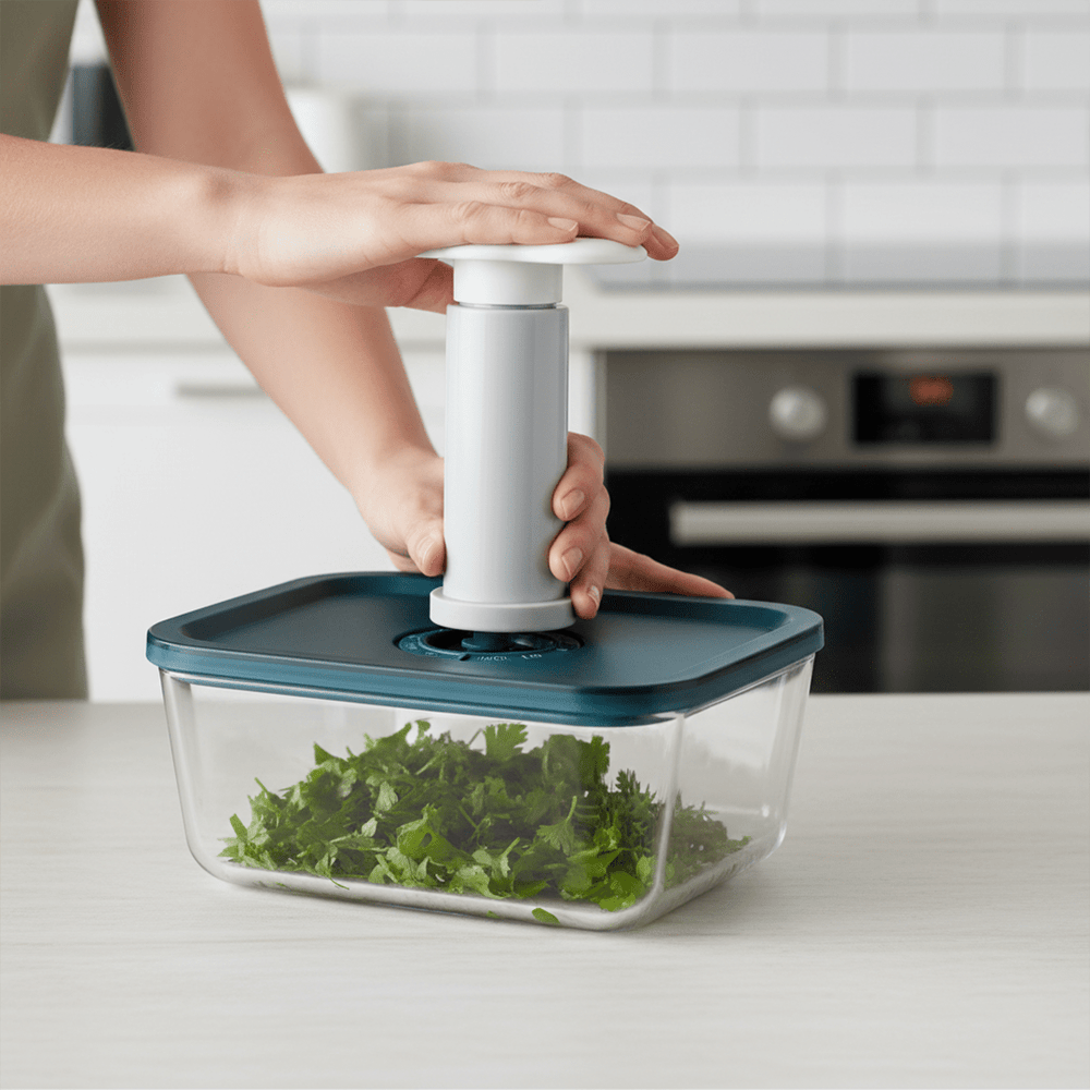 Rectangular Vacuum Glass Storage Container with Date Tracker Lid(800ml)