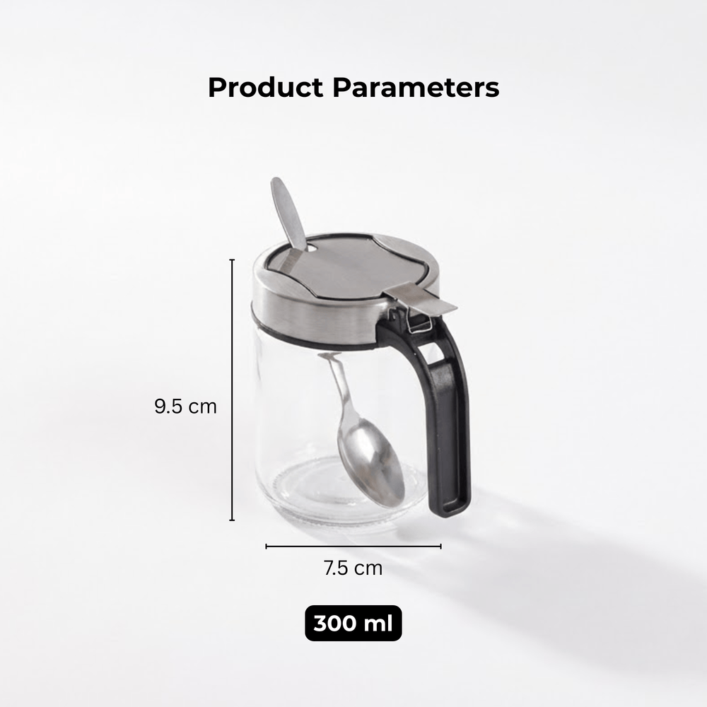 Airtight Glass Storage Containers with Stainless Steel Lid & Spoon