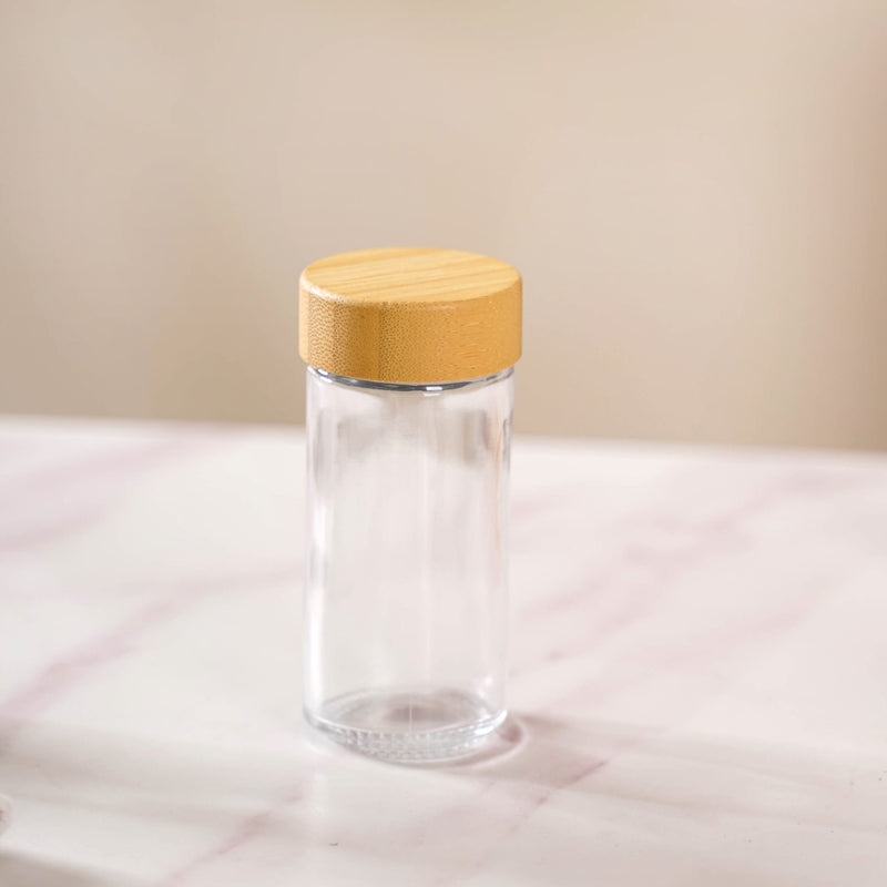 Set Of 6 Airtight Seasoning Jars With Wooden Stand 80ml