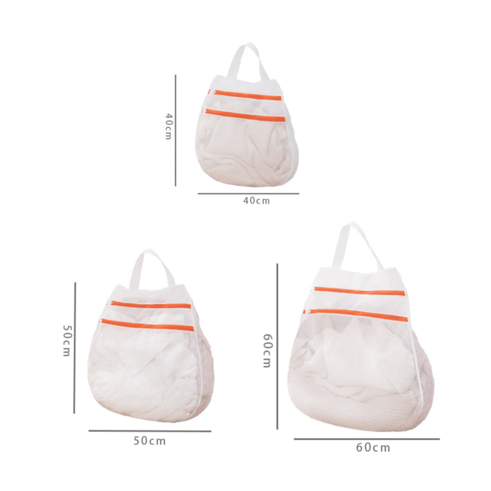 Durable Polyester Laundry Bag with Double Zipper Closure(Set of 3)